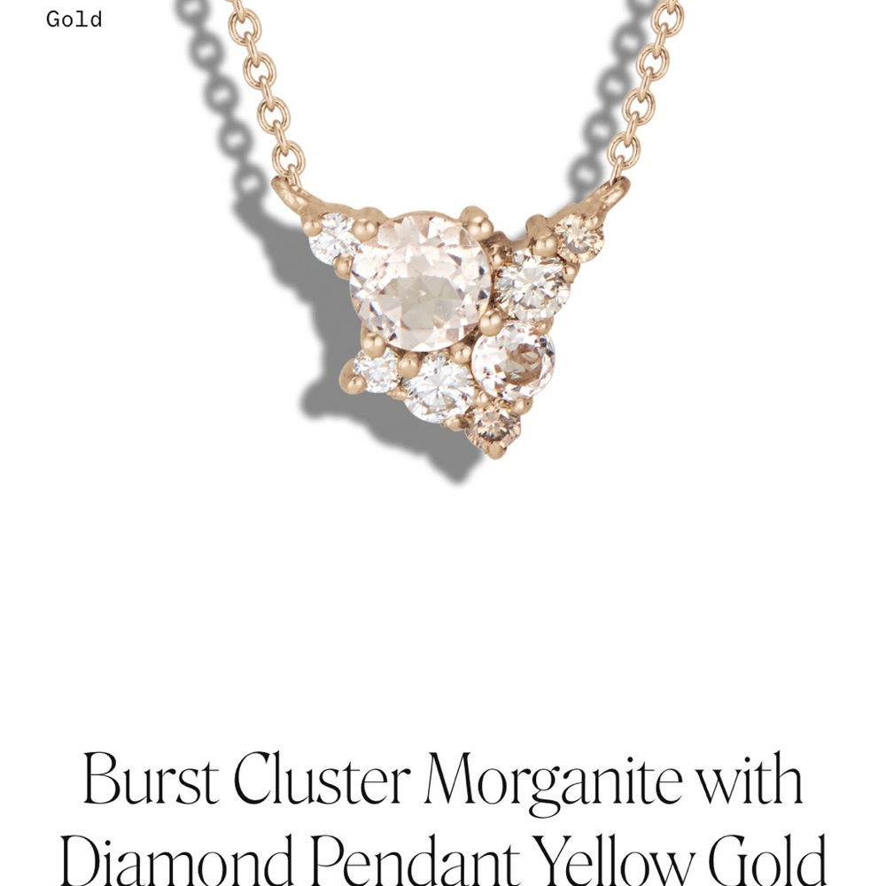 Bario Neal Burst Cluster Morganite with Diamond Pendant
